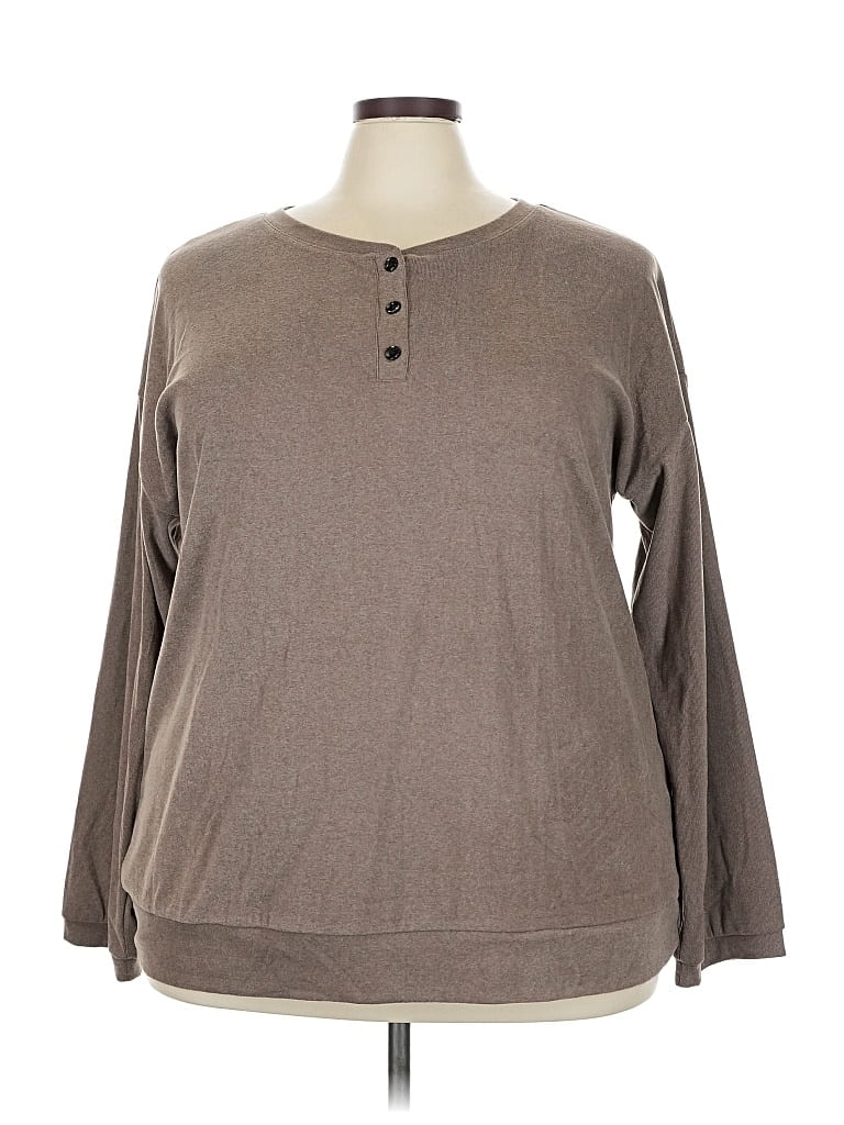 Pre-owned Ofeefan Long Sleeve Henley Shirt In Brown