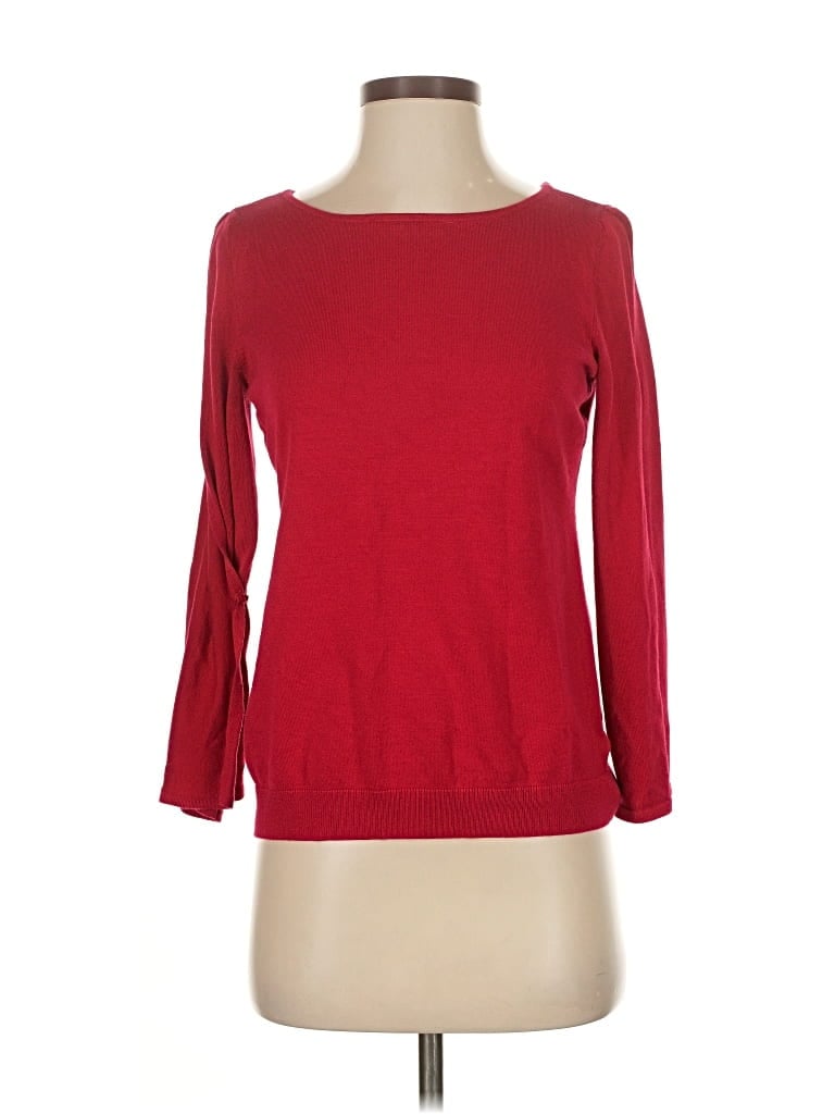 Pre-owned Ellen Tracy 3/4 Sleeve T-shirt In Red