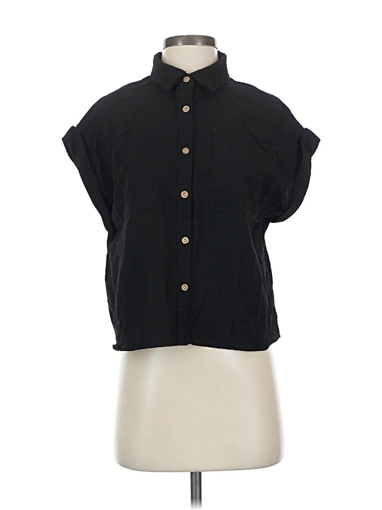 Pre-owned Fashion Short Sleeve Blouse In Black