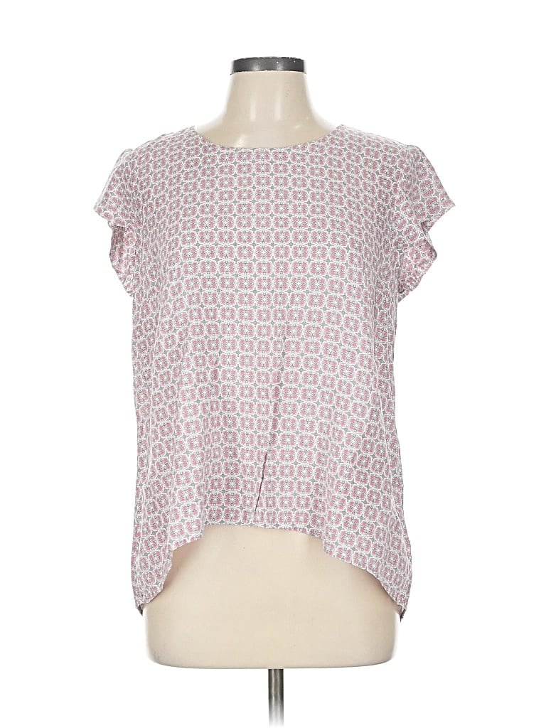 Pre-owned Adrienne Vittadini Short Sleeve Blouse In Pink