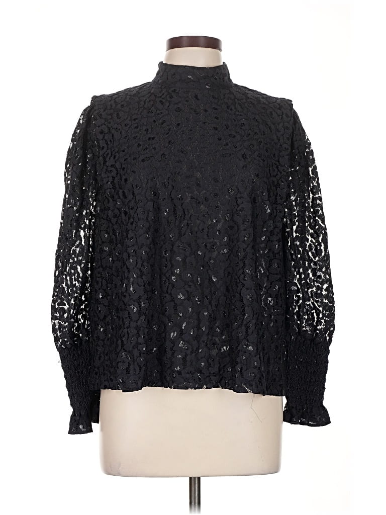 Pre-owned Ann Taylor Long Sleeve Blouse In Black