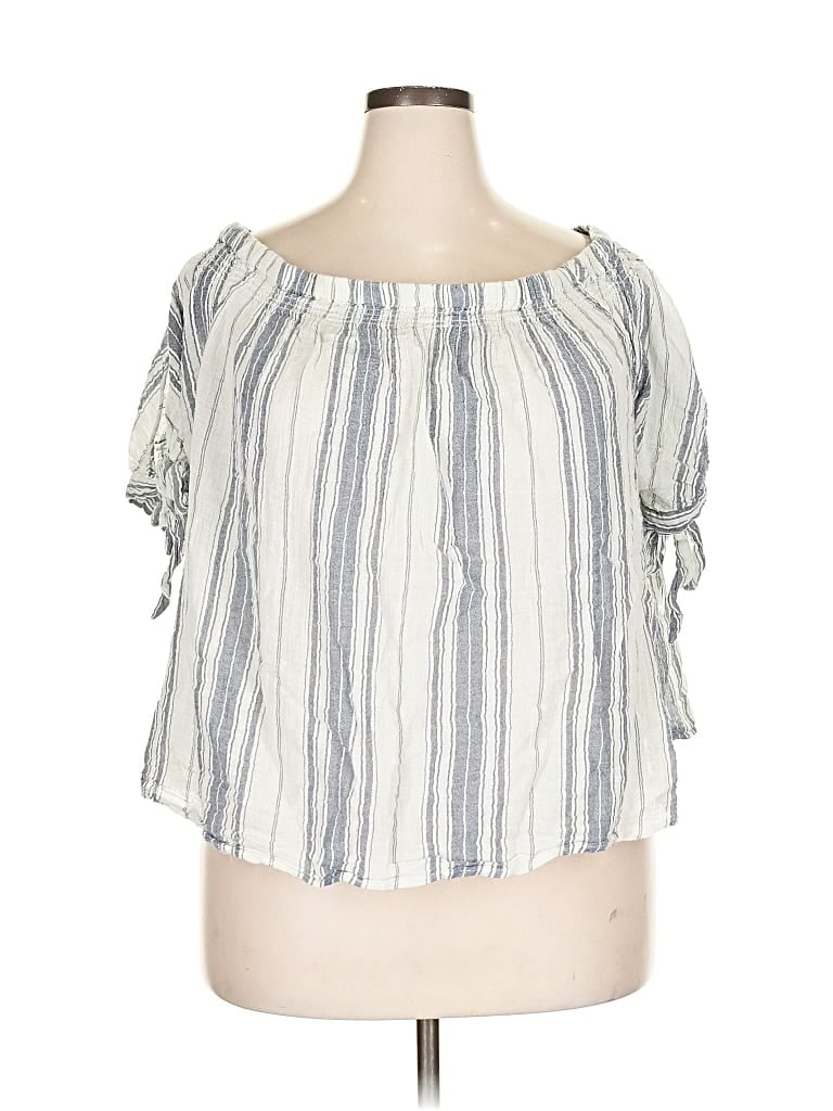 Pre-owned Lane Bryant 3/4 Sleeve Blouse In Blue