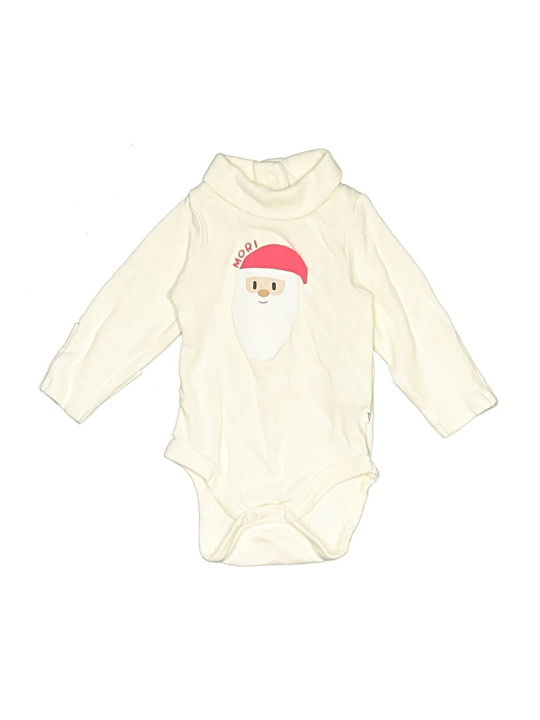 Pre-owned Mori Babies' Long Sleeve Onesie In White