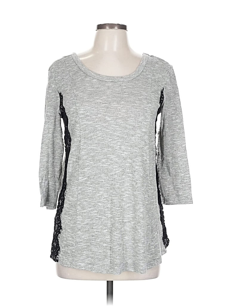 Pre-owned Maurices 3/4 Sleeve T-shirt In Gray