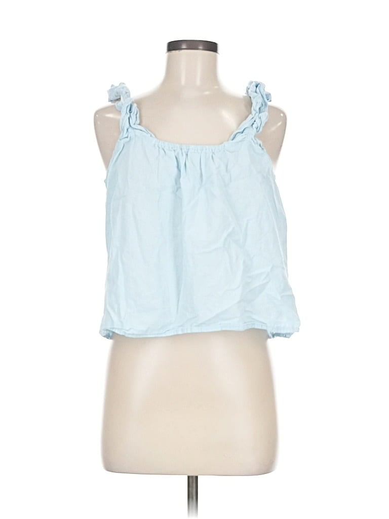 Pre-owned Unbranded Tank Top Blue Halter Neckline Tops