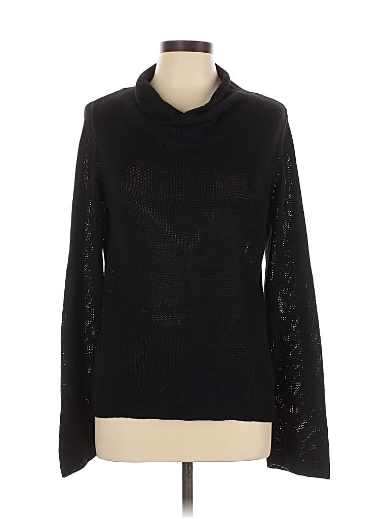 Pre-owned Banana Republic Silk Pullover Sweater In Black