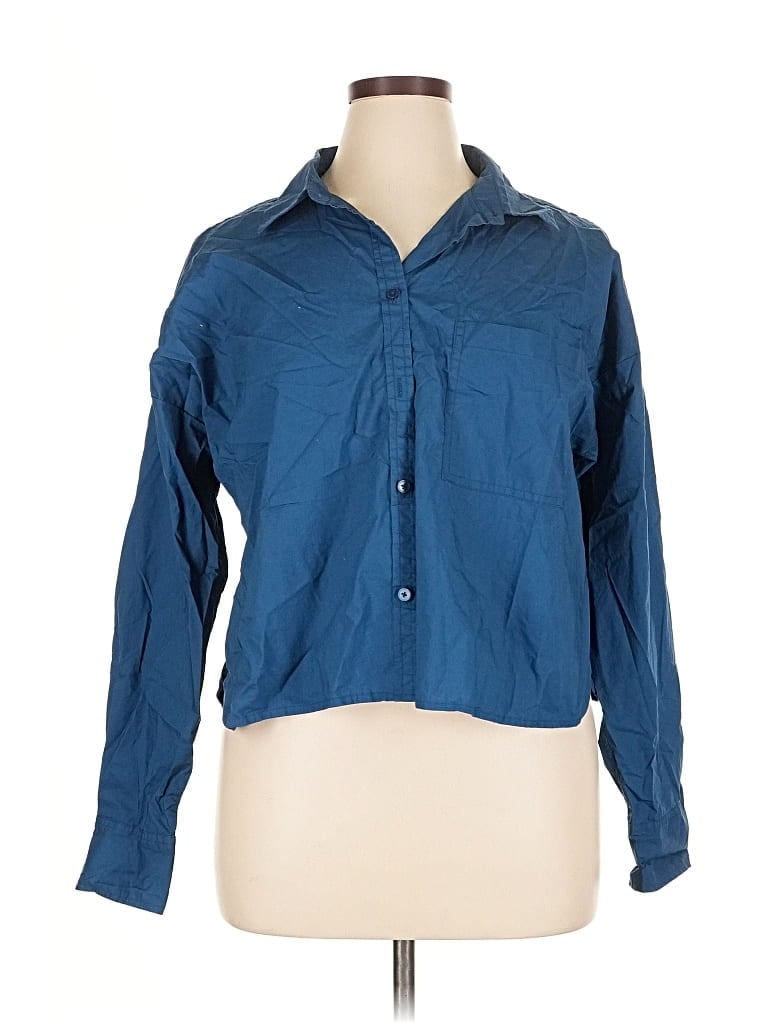 Pre-owned Ann Taylor Loft Long Sleeve Blouse In Blue