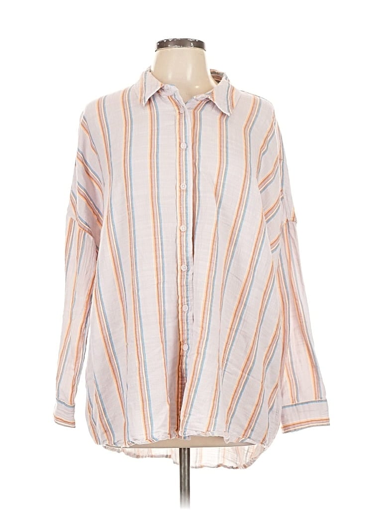 Pre-owned Wild Fable Long Sleeve Button Down Shirt In Orange
