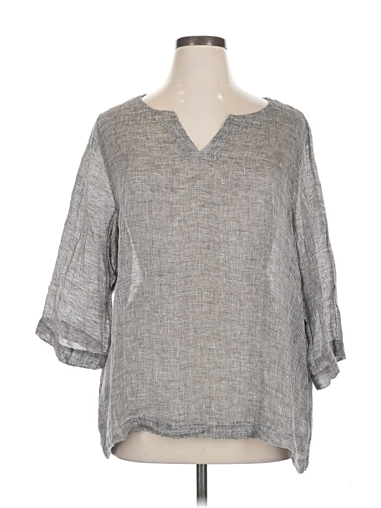 Purejill 3/4 Sleeve Blouse In Gray