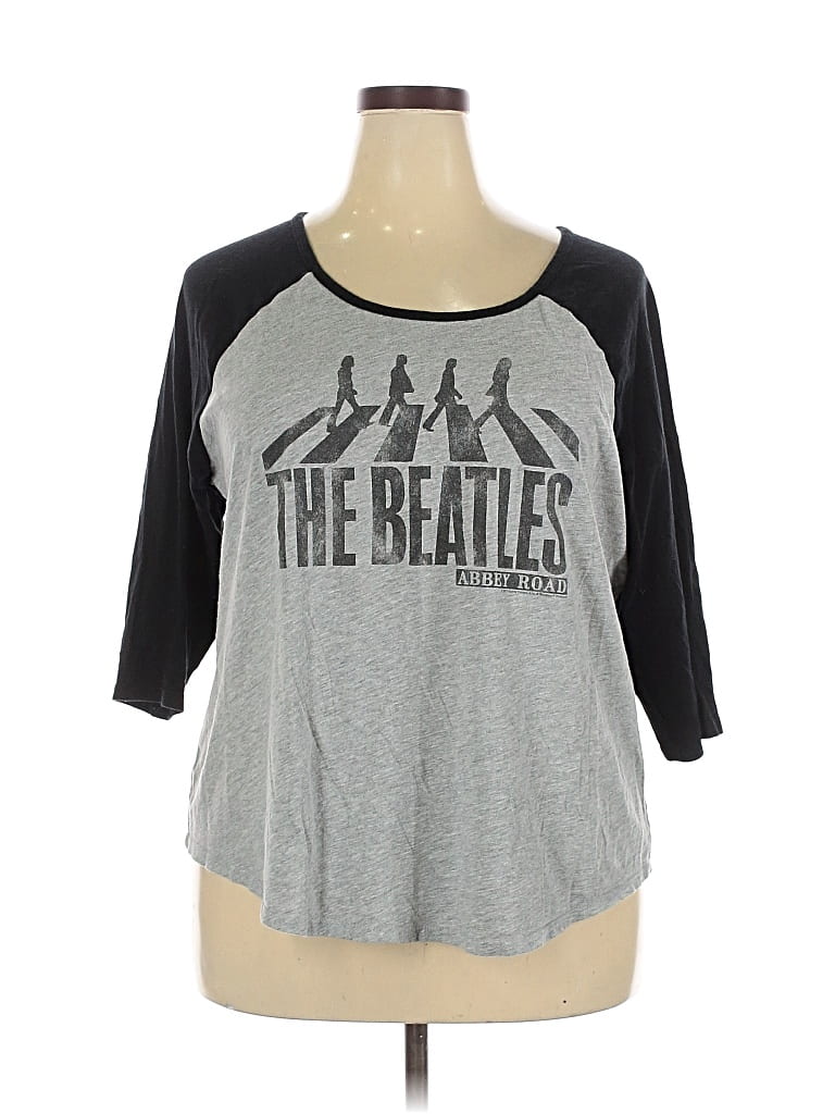 Pre-owned Lane Bryant 3/4 Sleeve T-shirt In Gray