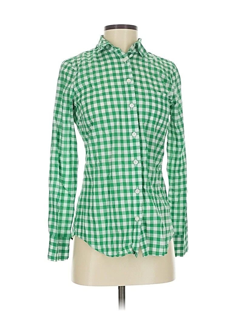 Pre-owned J.crew Factory Store Long Sleeve Button Down Shirt In Green