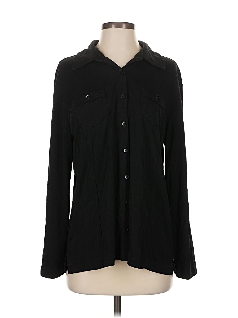 Pre-owned Chico's Long Sleeve Blouse In Black