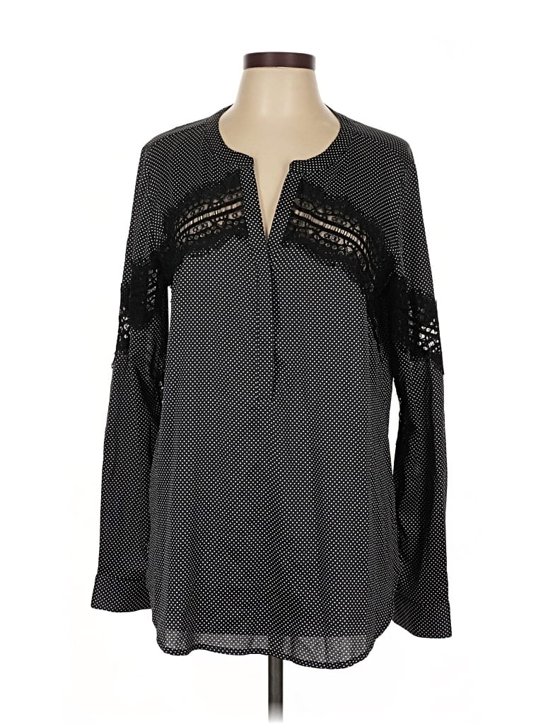 Pre-owned Ann Taylor Long Sleeve Blouse In Black