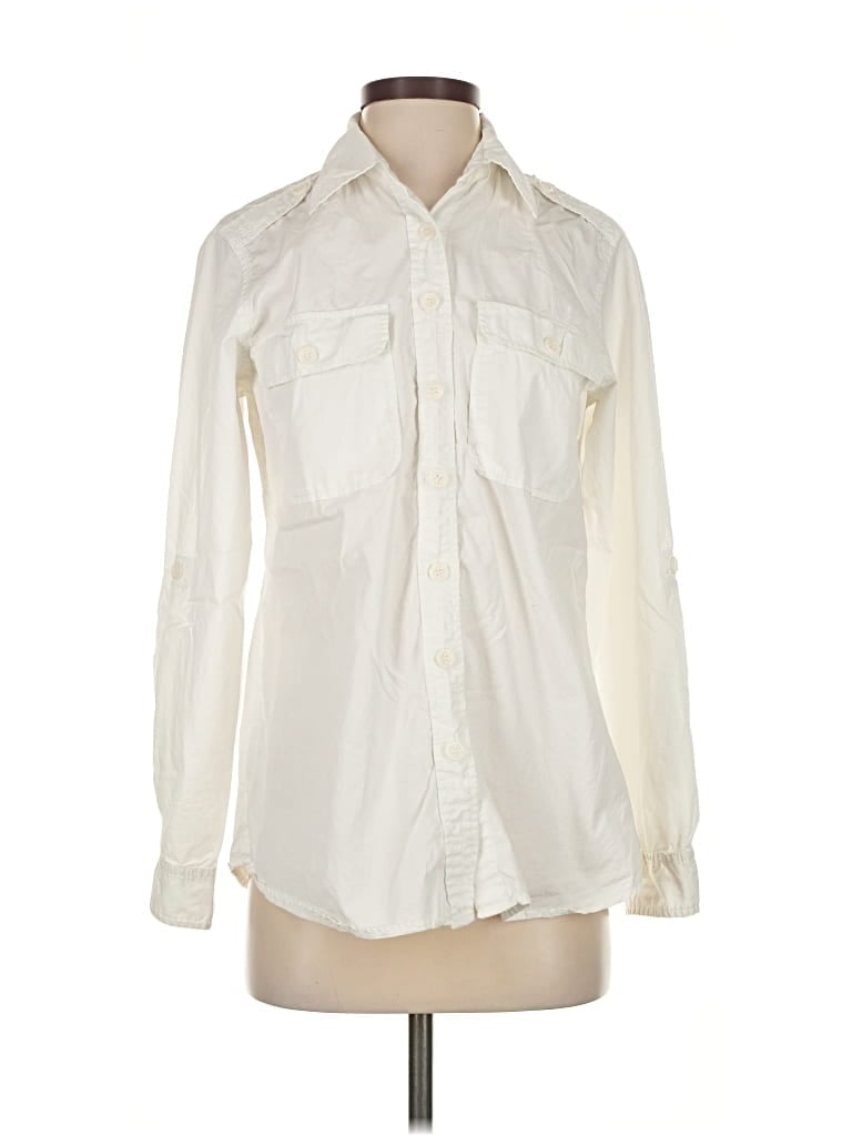 Pre-owned Sundance Long Sleeve Button Down Shirt In White