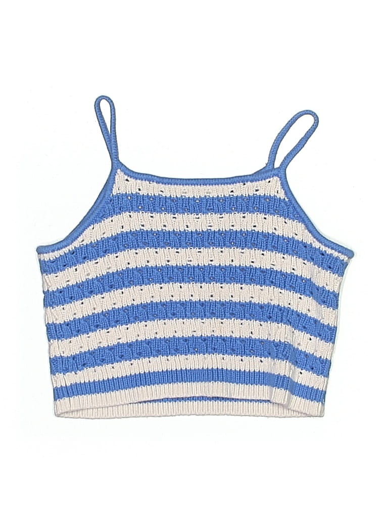 Pre-owned Crewcuts Kids' Tank Top Blue Halter Neckline Tops