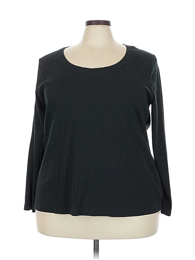 Pre-owned Ava & Viv 3/4 Sleeve T-shirt In Black