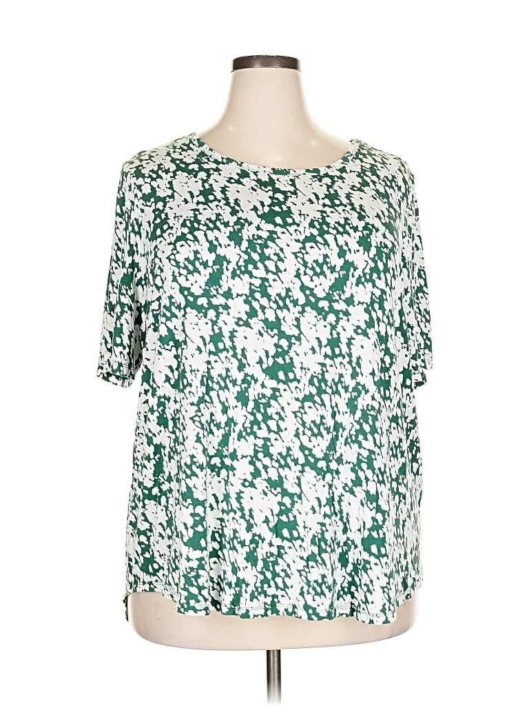 Pre-owned Lane Bryant 3/4 Sleeve T-shirt In Green