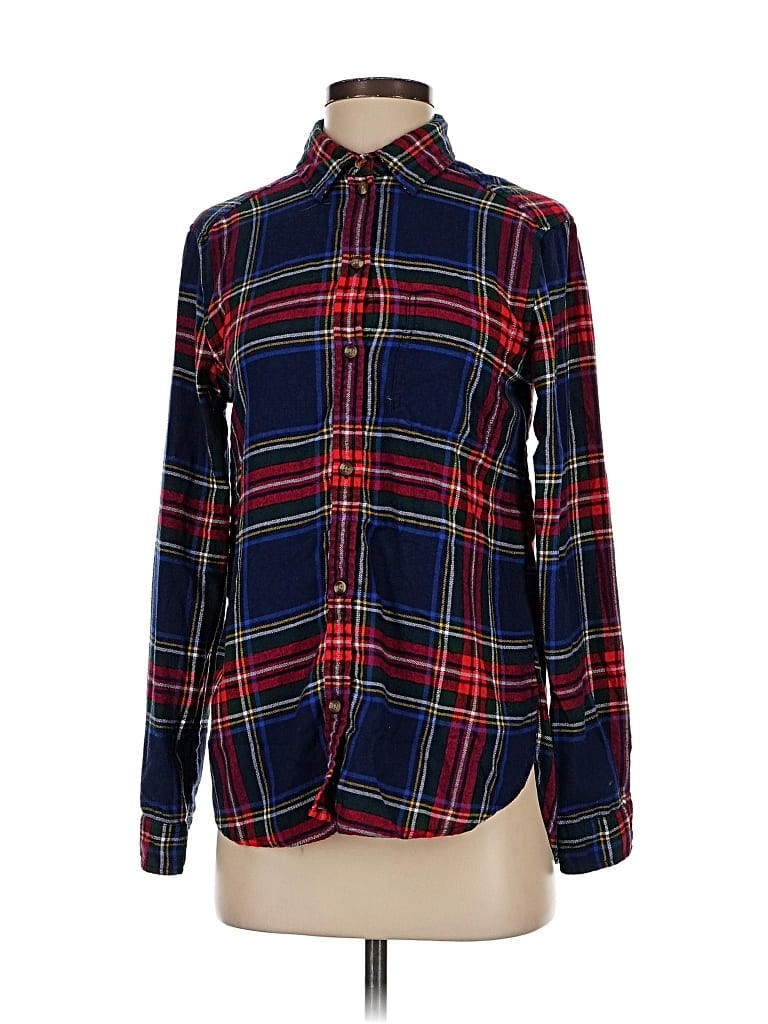 Pre-owned American Eagle Outfitters Long Sleeve Button Down Shirt In Blue