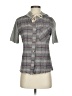 Gilded Intent Tweed Gray Short Sleeve Button-Down Shirt Size XS - photo 1