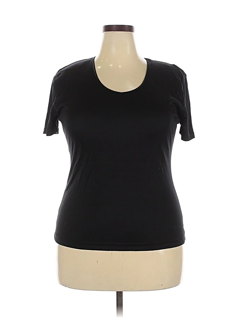 Dressbarn Short Sleeve Top In Black