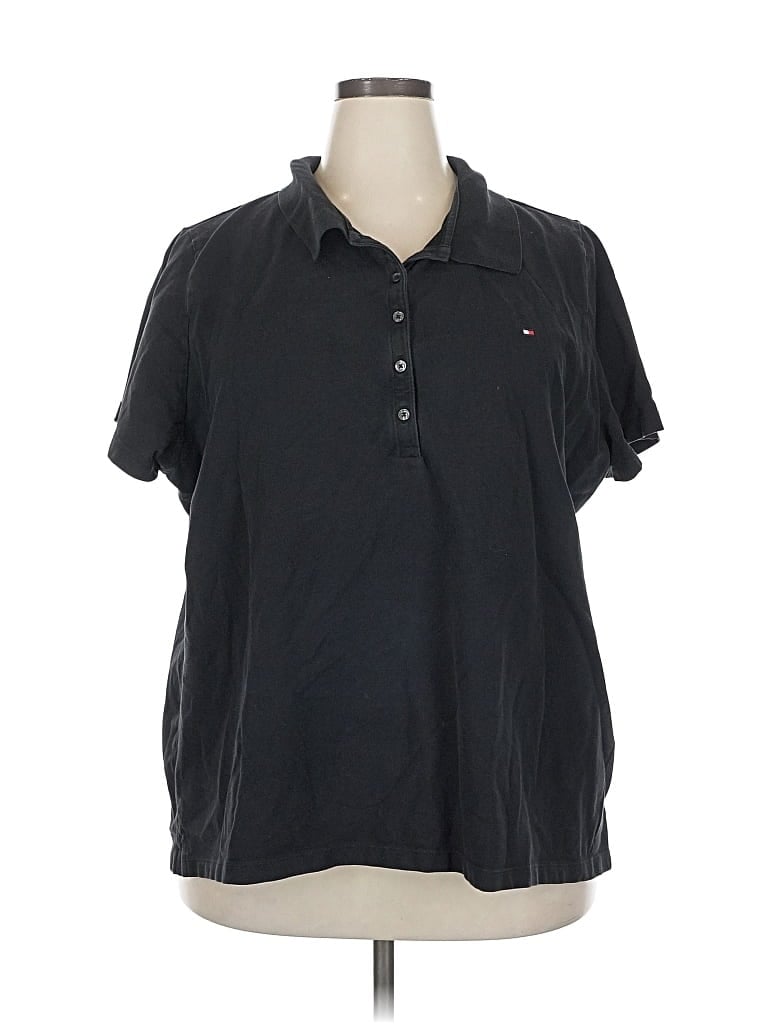Pre-owned Tommy Hilfiger Short Sleeve Polo Shirt In Black