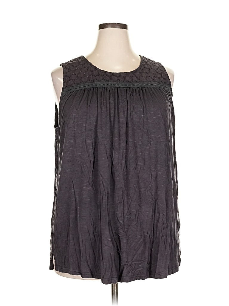 Pre-owned Suzanne Betro Sleeveless Blouse In Gray