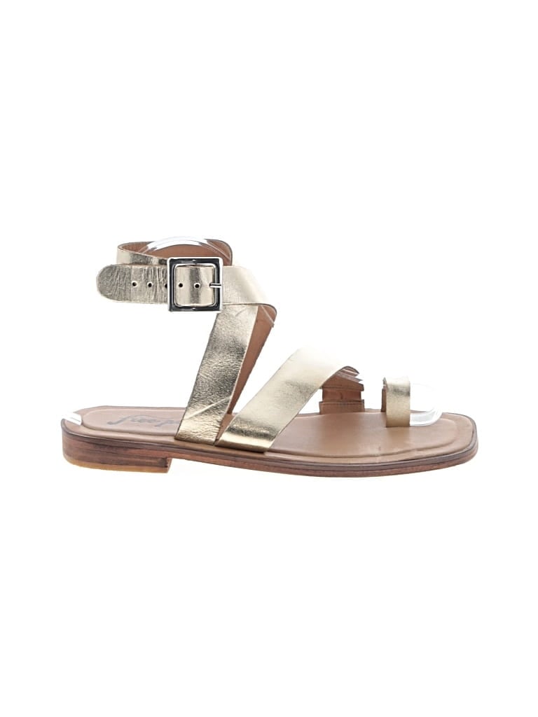 Pre-owned Free People Sandals In Gold