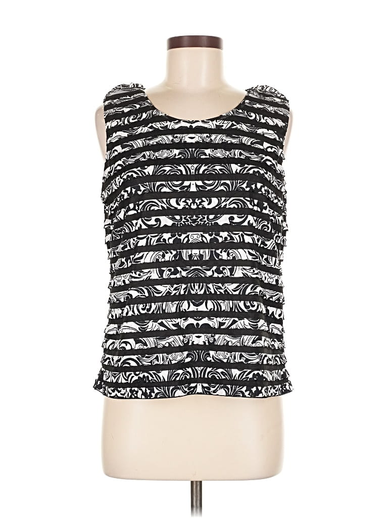 Pre-owned Draper's & Damon's Sleeveless Top Black Scoop Neck Tops