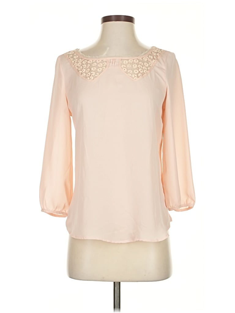 Pre-owned Lc Lauren Conrad 3/4 Sleeve Blouse In White