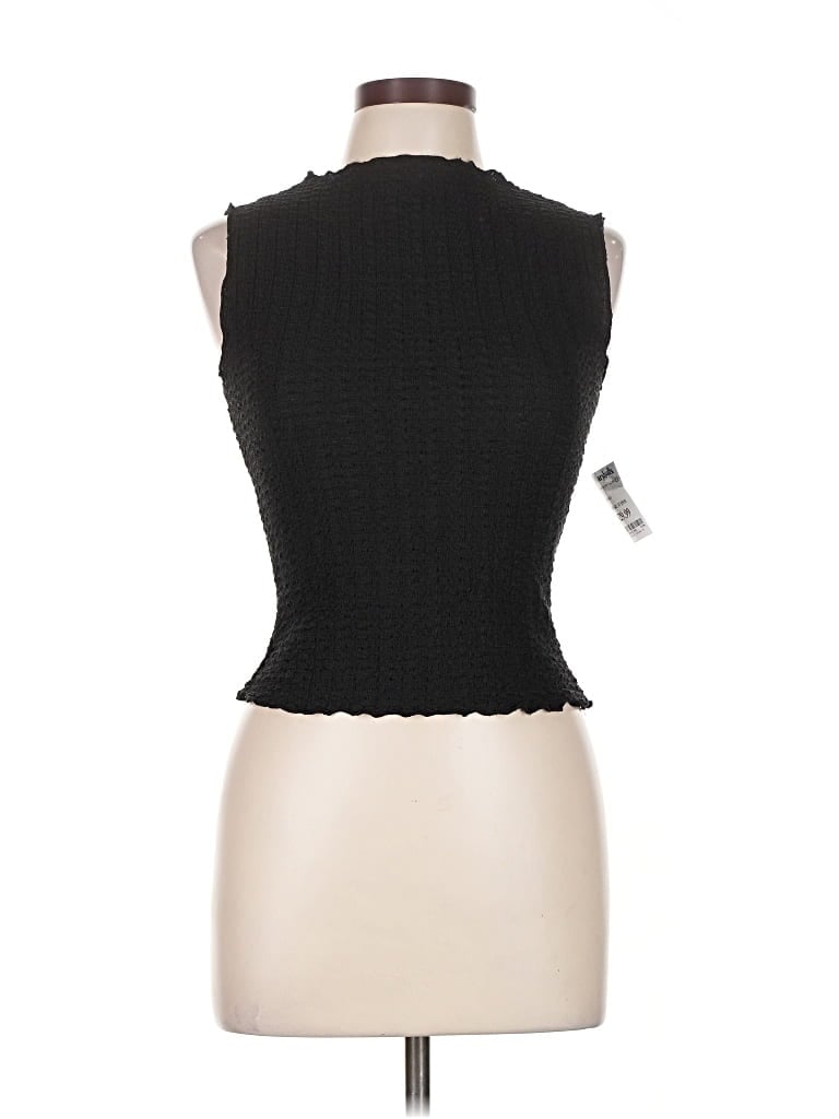 Pre-owned Good Luck Gem Tank Top Black Halter Neckline Tops