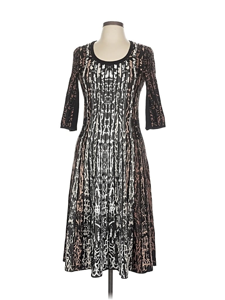 Pre-owned Nic + Zoe Cocktail Dress In Silver