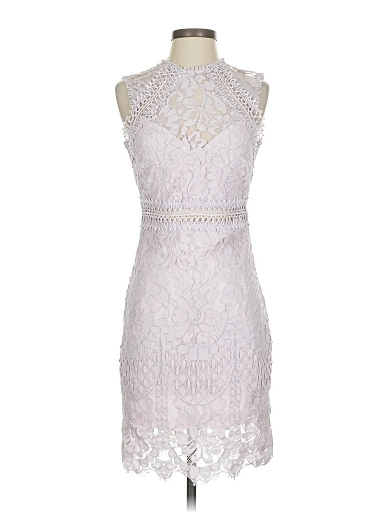 Pre-owned Main Strip Cocktail Dress In Silver