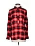 Talbots 100% Rayon Plaid Red Long Sleeve Button-Down Shirt Size S - photo 1