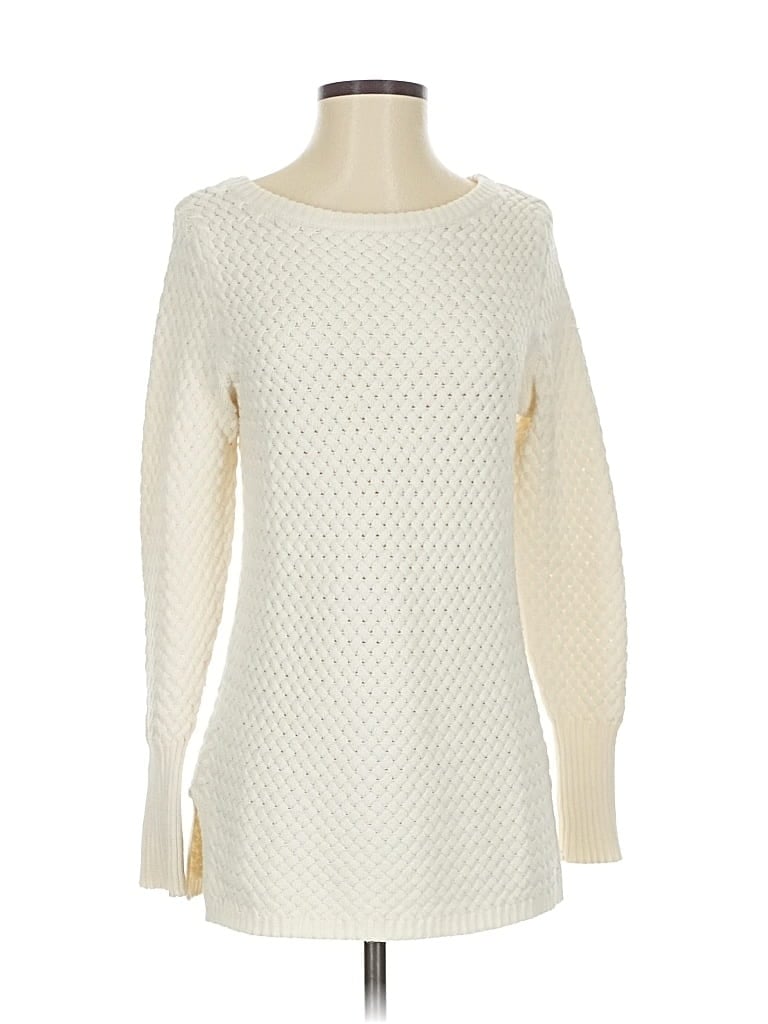 Pre-owned Athleta Pullover Sweater In White