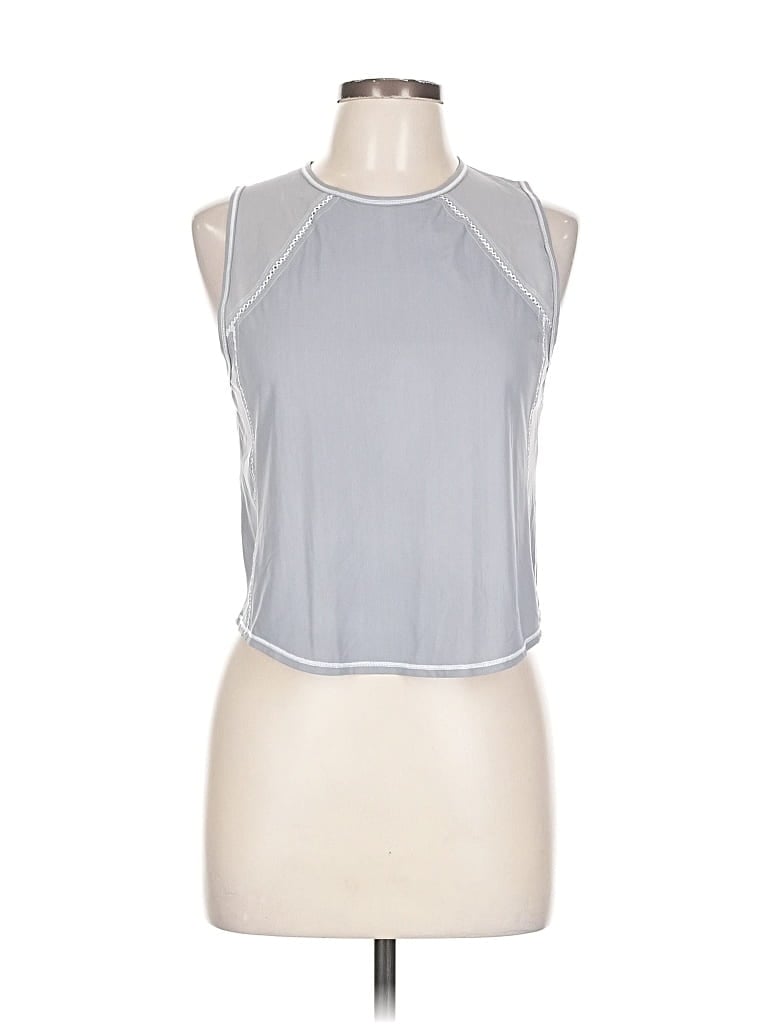 Pre-owned Lululemon Athletica Tank Top Gray Halter Neckline Tops