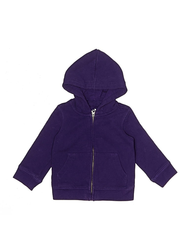 Pre-owned Primary Clothing Kids' Zip Up Hoodie In Purple