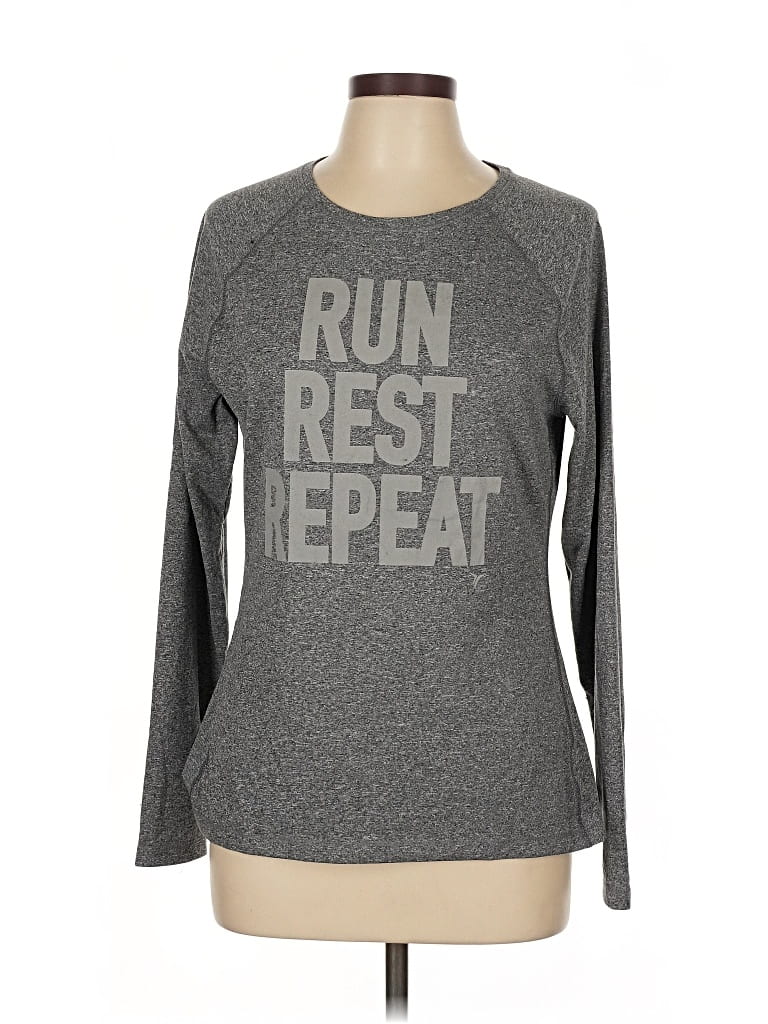 Pre-owned Old Navy 3/4 Sleeve T-shirt In Gray