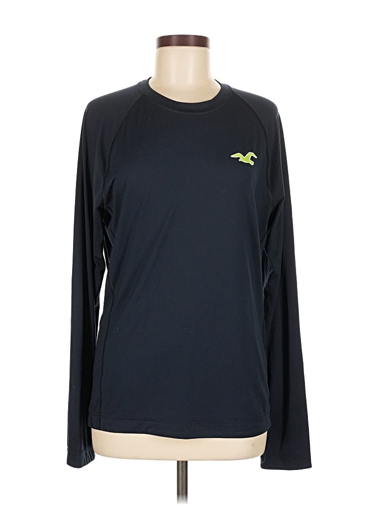 Pre-owned Hollister Long Sleeve T-shirt In Black