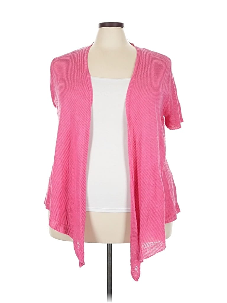 Pre-owned Eileen Fisher Cardigan Sweater In Pink