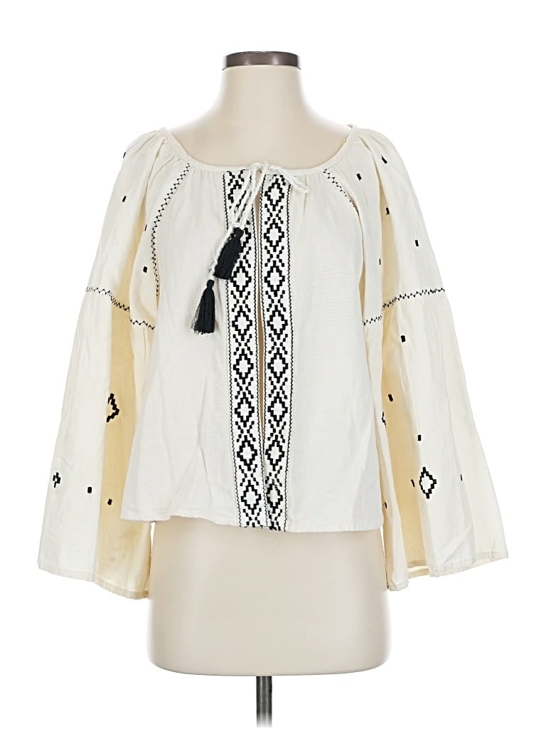 Pre-owned World Market Cardigan Sweater In White