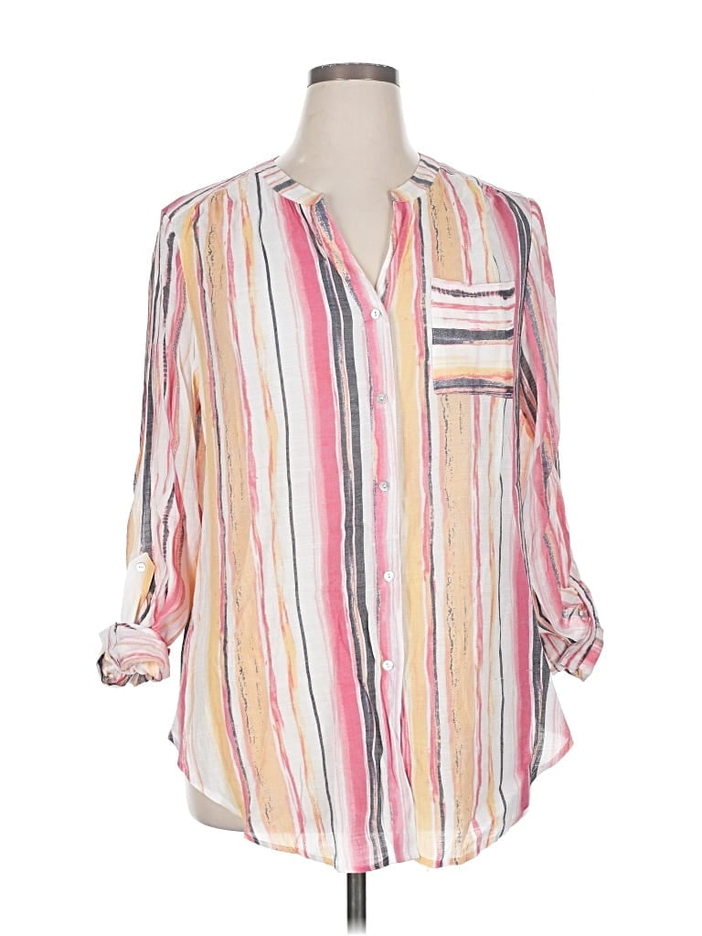 Pre-owned Zac & Rachel Long Sleeve Blouse In Pink