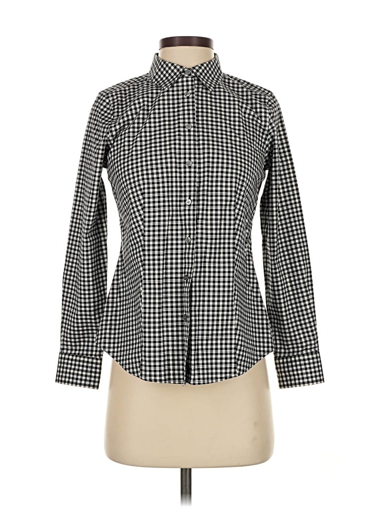 Pre-owned Talbots Long Sleeve Button Down Shirt In Black