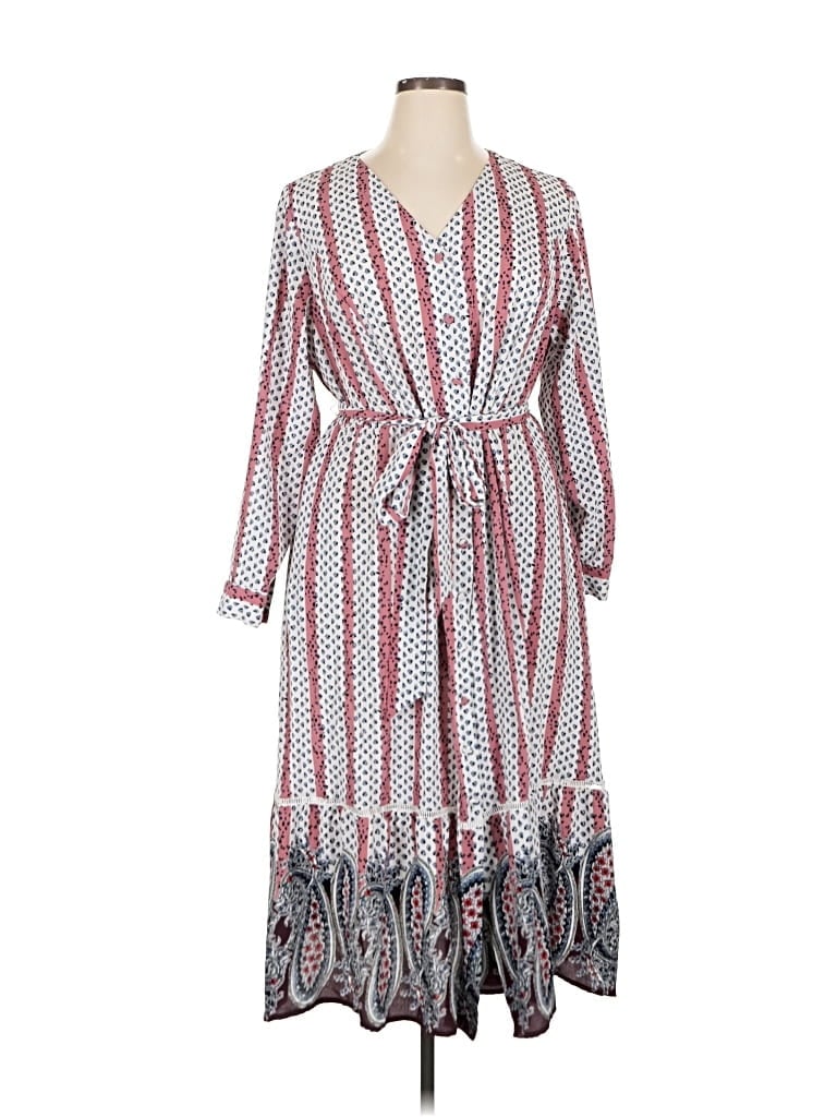 Pre-owned Lane Bryant Casual Dress In White