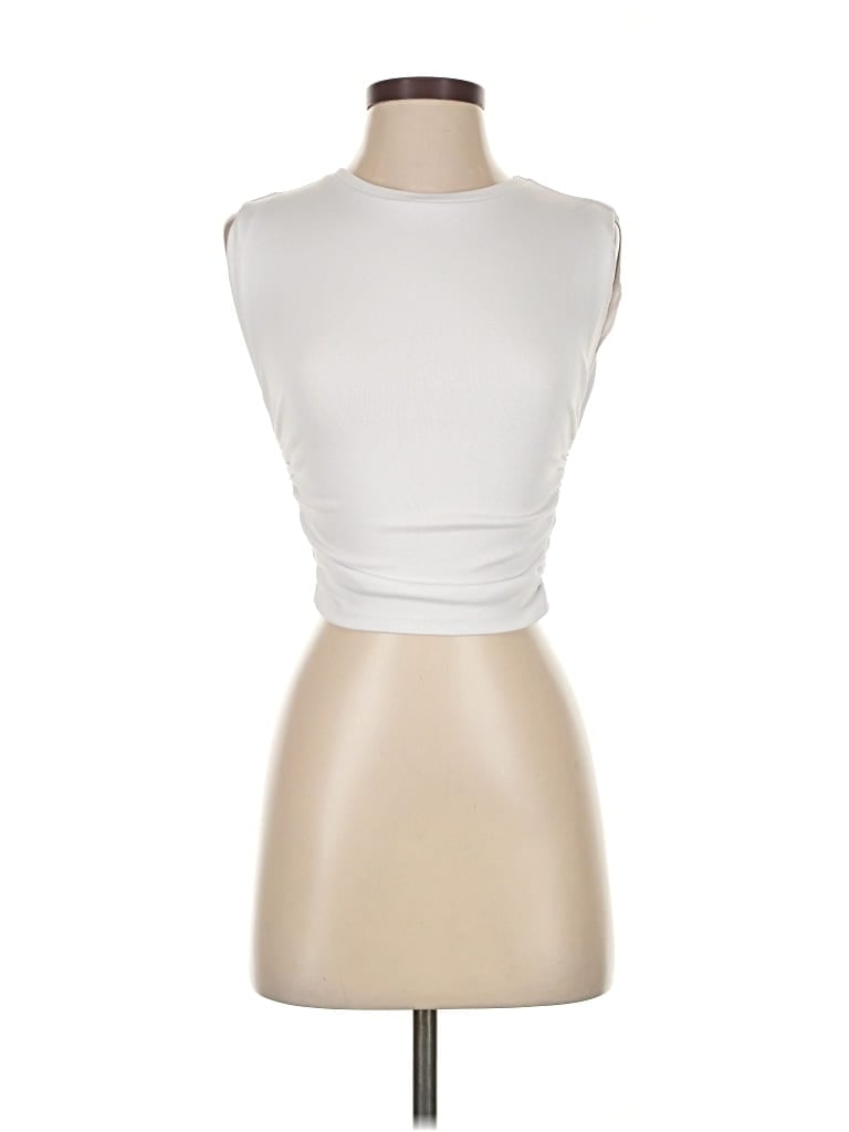 Pre-owned Zara Sleeveless T-shirt In White