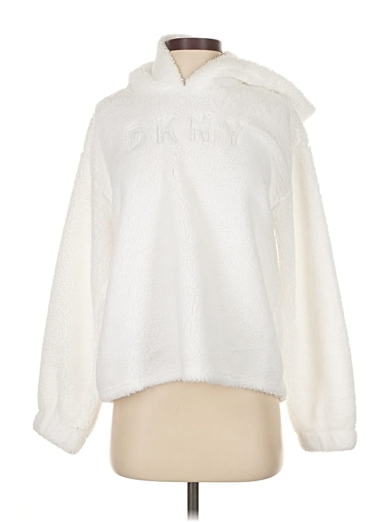 Pre-owned Dkny Sport Pullover Hoodie In White