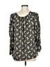 Max Studio 100% Polyester Floral Paisley Animal Print Black Yellow Long Sleeve Blouse Size M (estimated) - photo 1