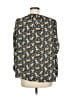 Max Studio 100% Polyester Floral Paisley Animal Print Black Yellow Long Sleeve Blouse Size M (estimated) - photo 2