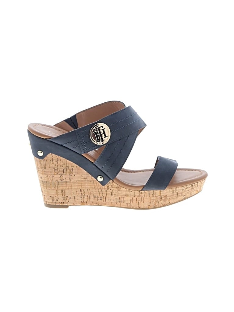 Pre-owned Tommy Hilfiger Wedges In Blue