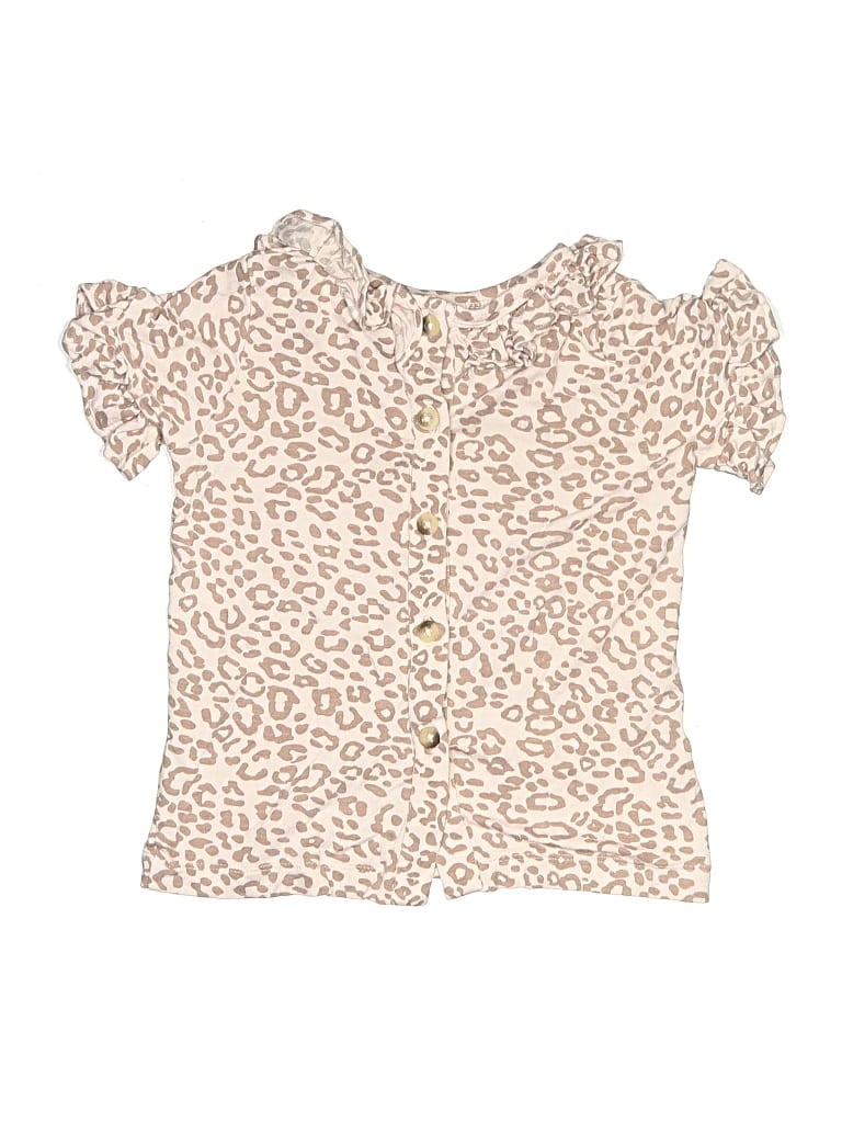 Pre-owned Kate Quinn Organics Kids' Short Sleeve Henley Shirt In White