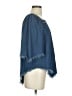 NSF 100% Cotton Blue 3/4 Sleeve Blouse Size P (petite) - photo 4